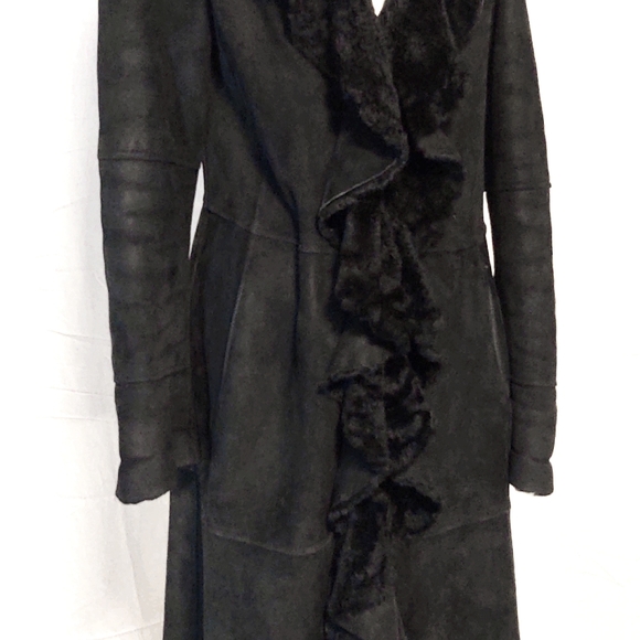 Designer Dominic Bellissimo Luxury Black Cascading Shearling Coat - Picture 8 of 14